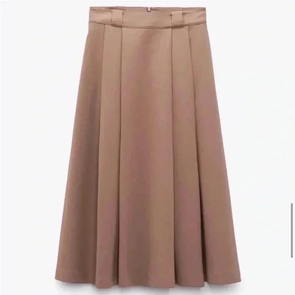 Zara midi pleat detail pink skirt - Picture 7 of 14